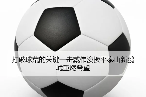 打破球荒的关键一击戴伟浚扳平泰山新鹏城重燃希望